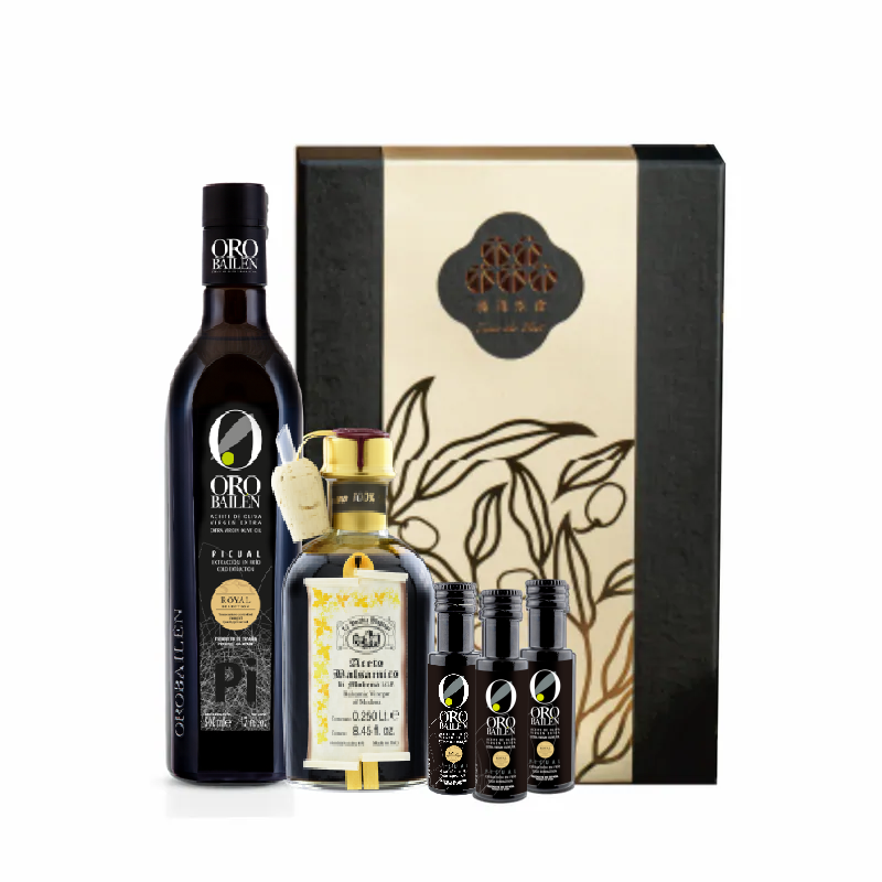 [滿悅尊榮禮盒]皇嘉特級冷壓初榨橄欖油500ml+典釀巴薩米克醋十年250ml (加贈特級冷壓初榨橄欖油25ml*3入)