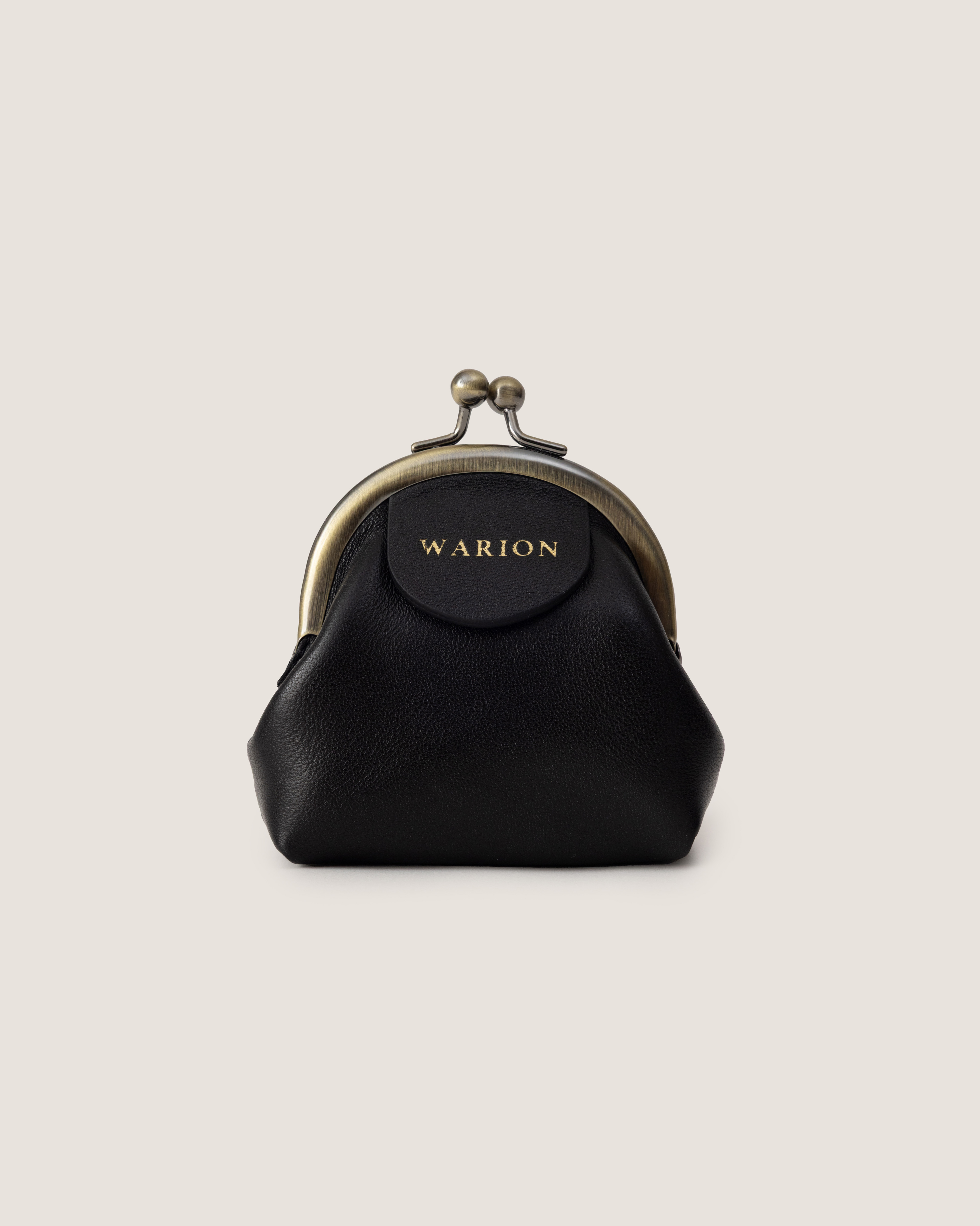 Grandma Italian Leather Coin Purse - Black