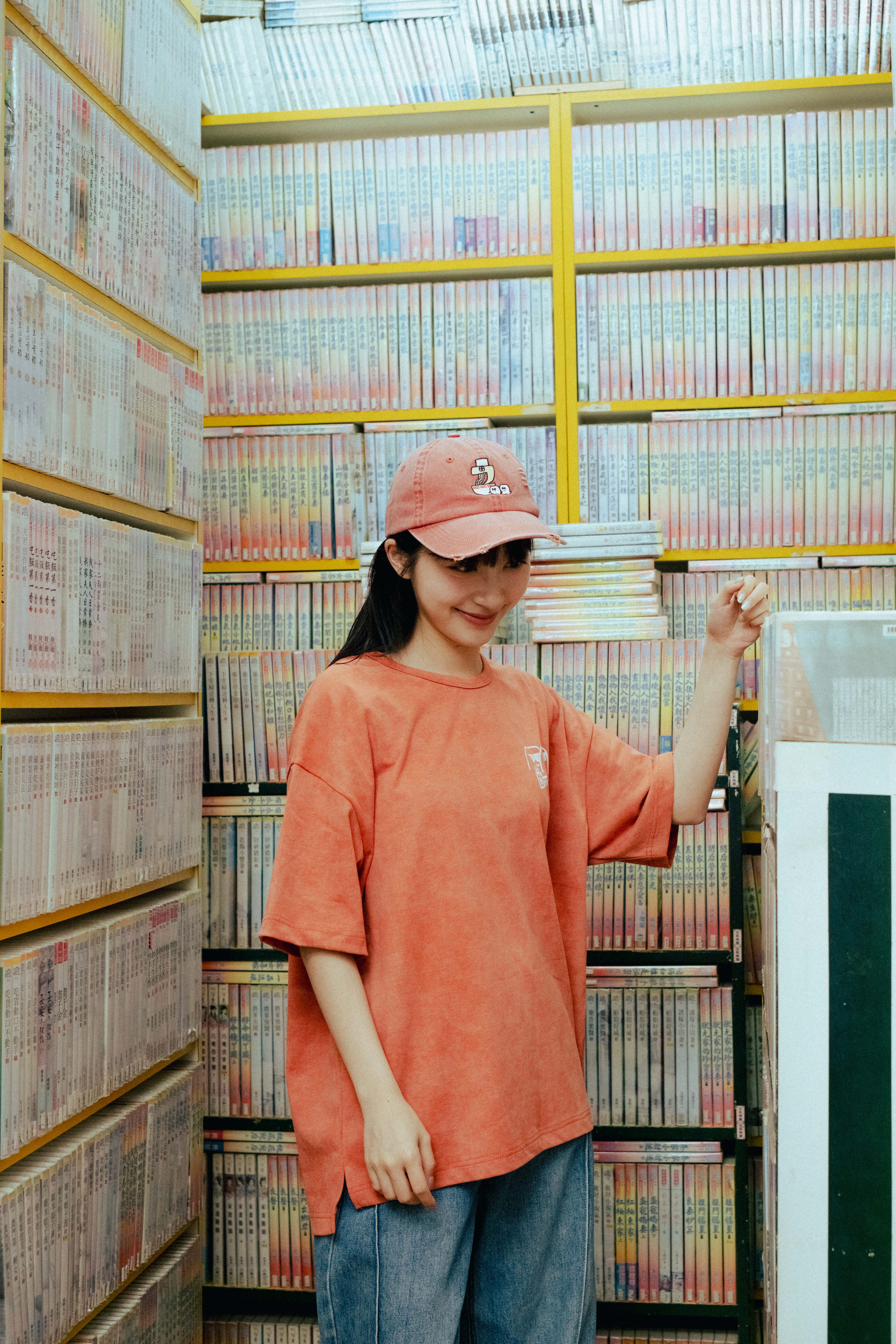 拉麵探險隊 水洗 破壞 刺繡 老帽 (紅)