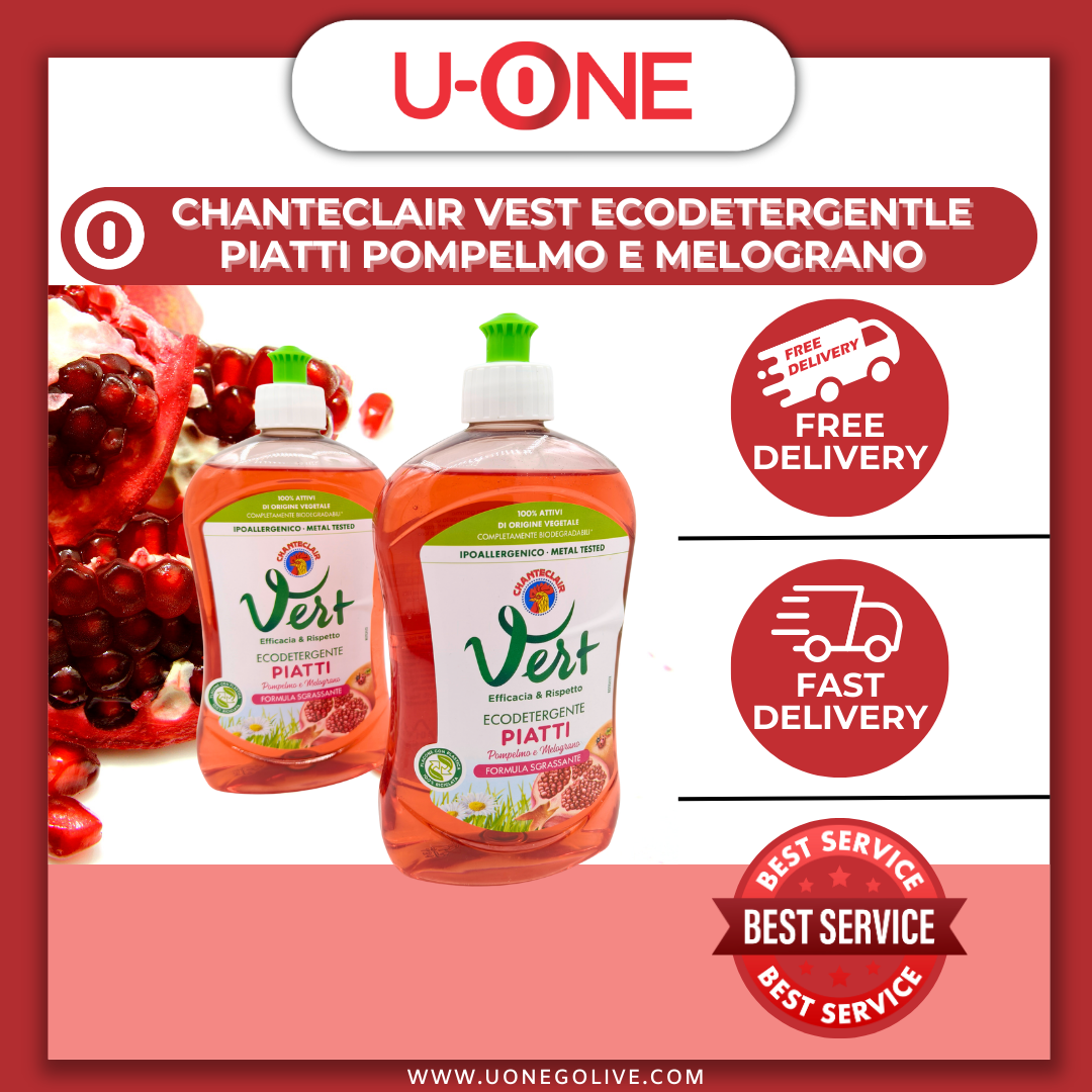 U-ONE | China | Cleaning Series | Chanteclair | Ecodetergentle Piatti Pompelmo E Melograno | 500ml