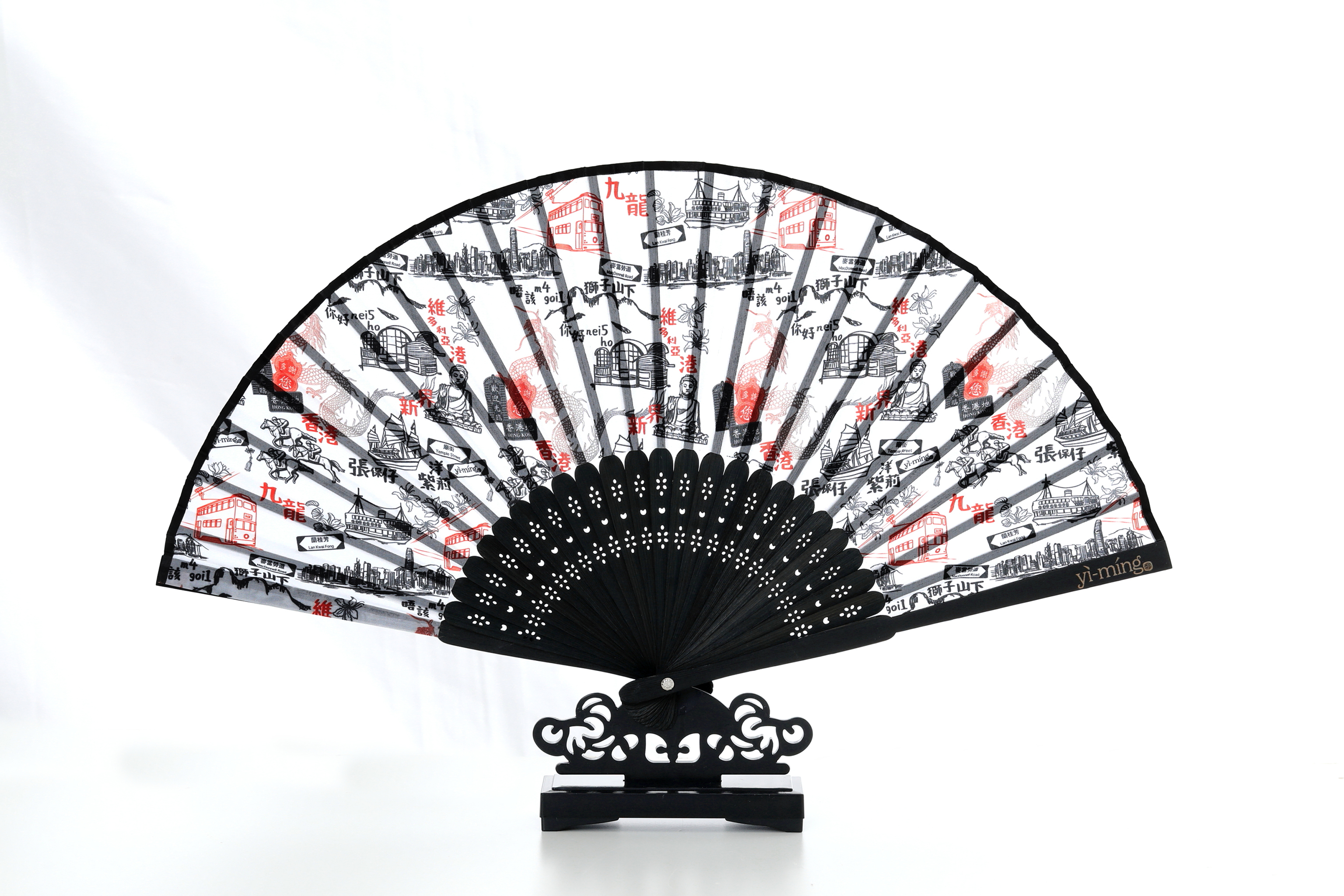 YI-MING pola 香港印花中式摺扇