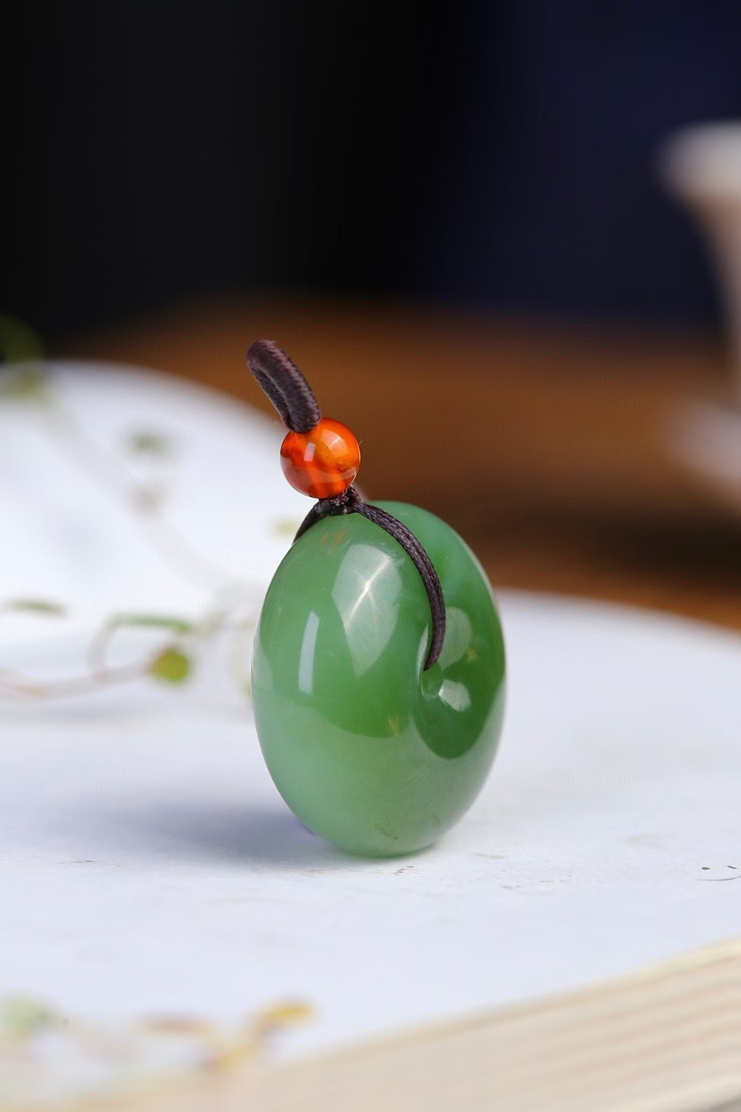 126150 和田玉碧玉貓眼平安扣 (28mm直徑)