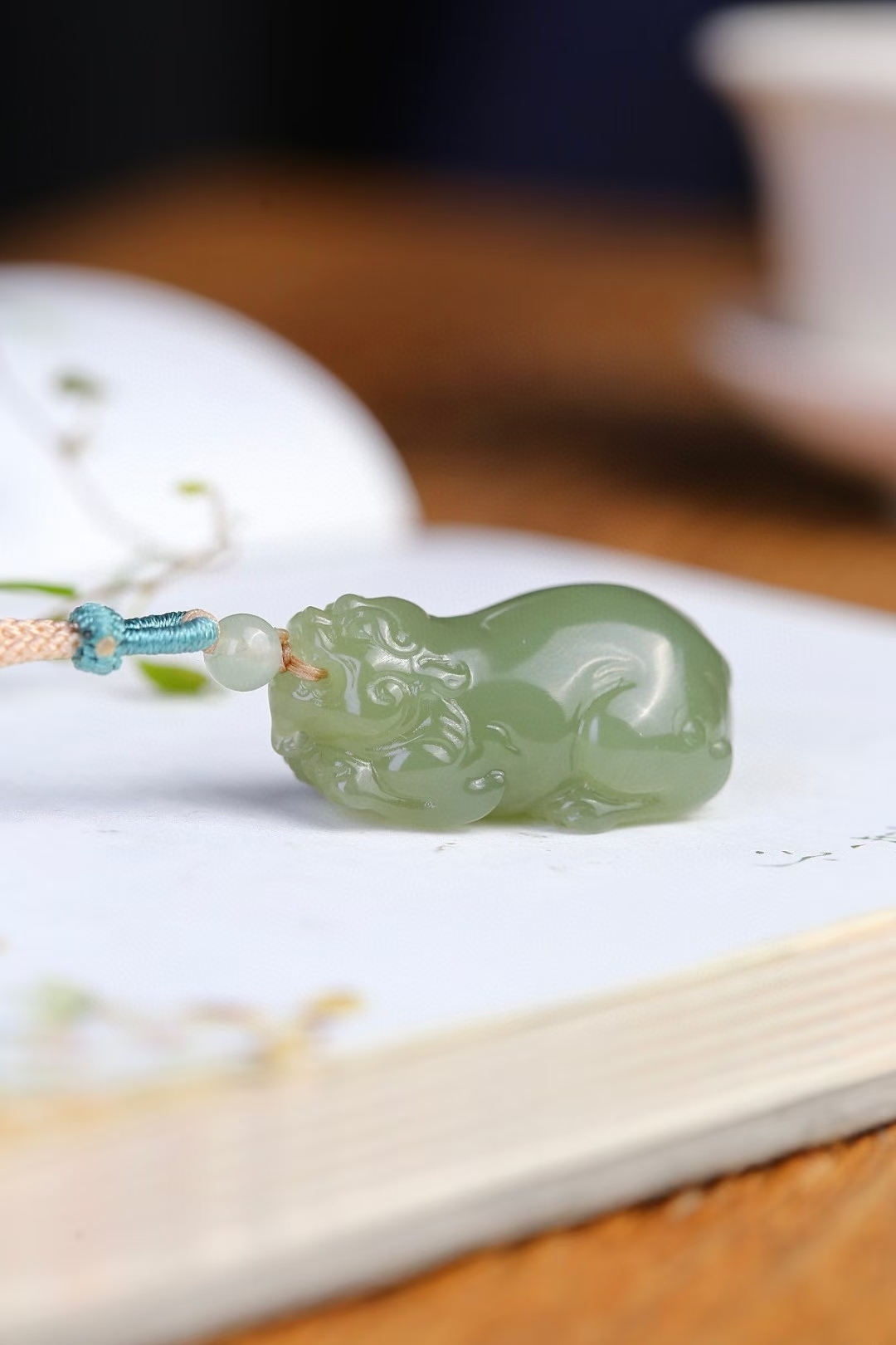 126151 和田玉湖水綠招財貔貅