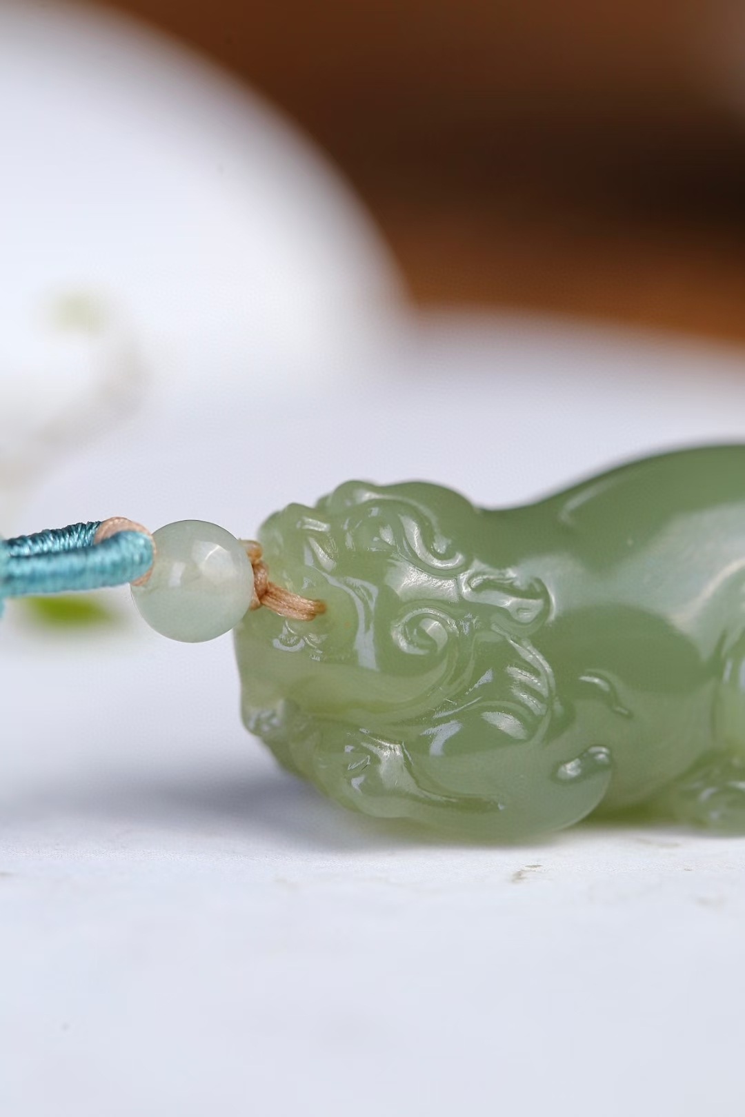 126151 和田玉湖水綠招財貔貅