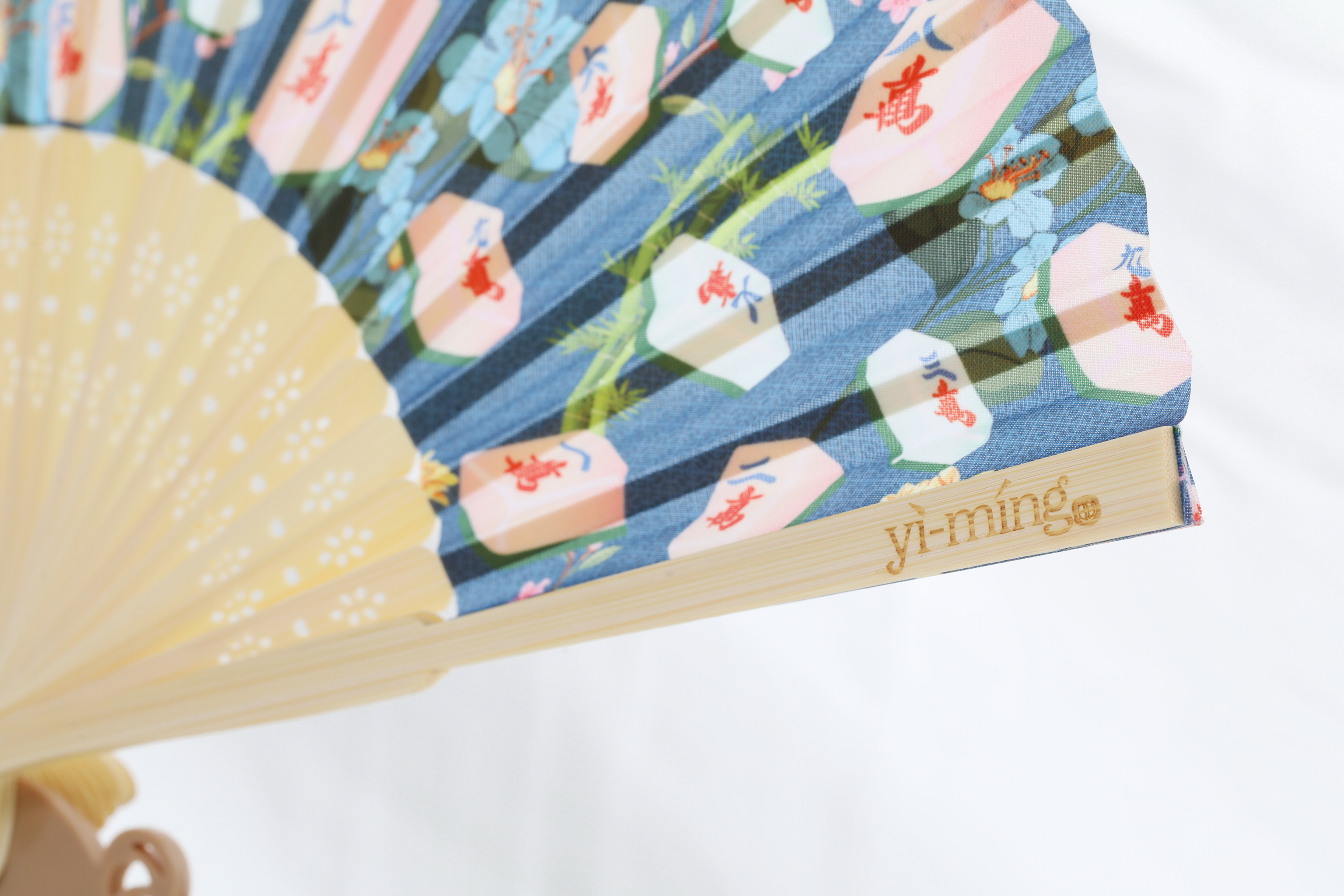 YI-MING pola 麻將印花中式摺扇