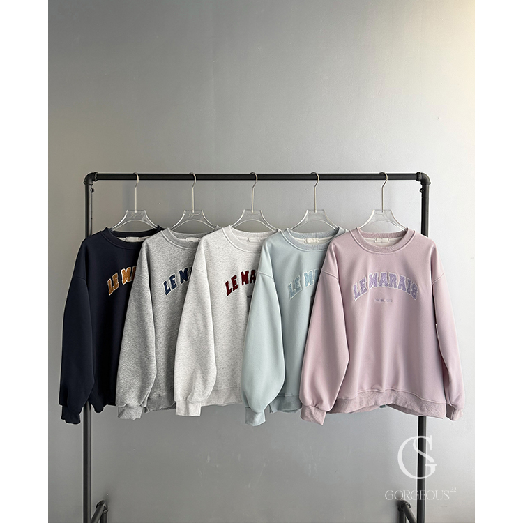 X08 「LE MARAIS牛奶絨大學T」