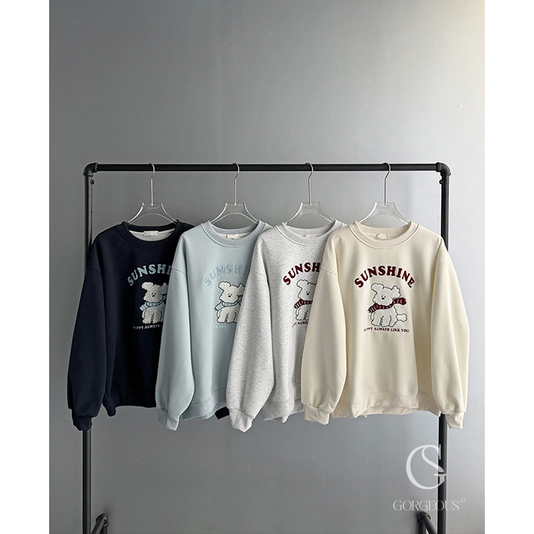 X07 「不逼7狗狗牛奶絨大學T」