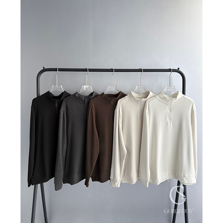 X05 「(男)天絲羊毛半高領發熱衣(拉鍊款)」