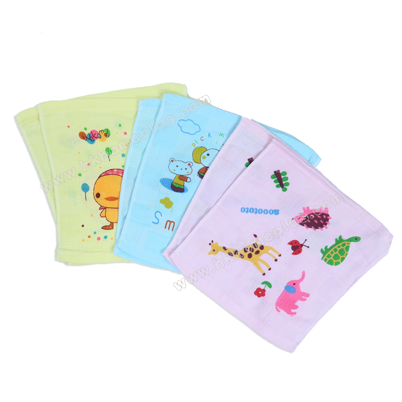 6條裝 紗布印花方巾