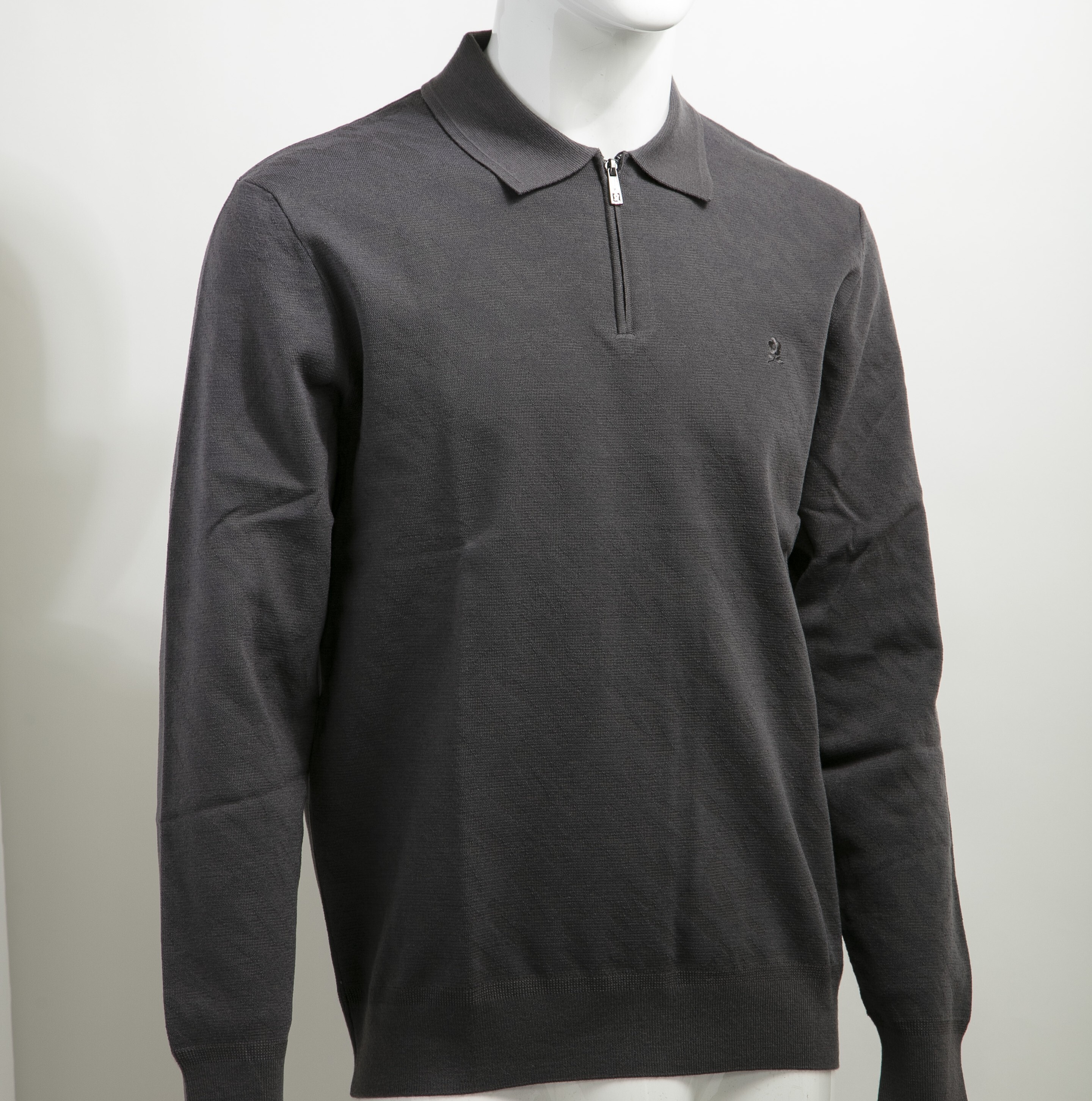 Montagut - 男裝淨色拉鏈Polo羊毛衣 修身版型 2540569SW61