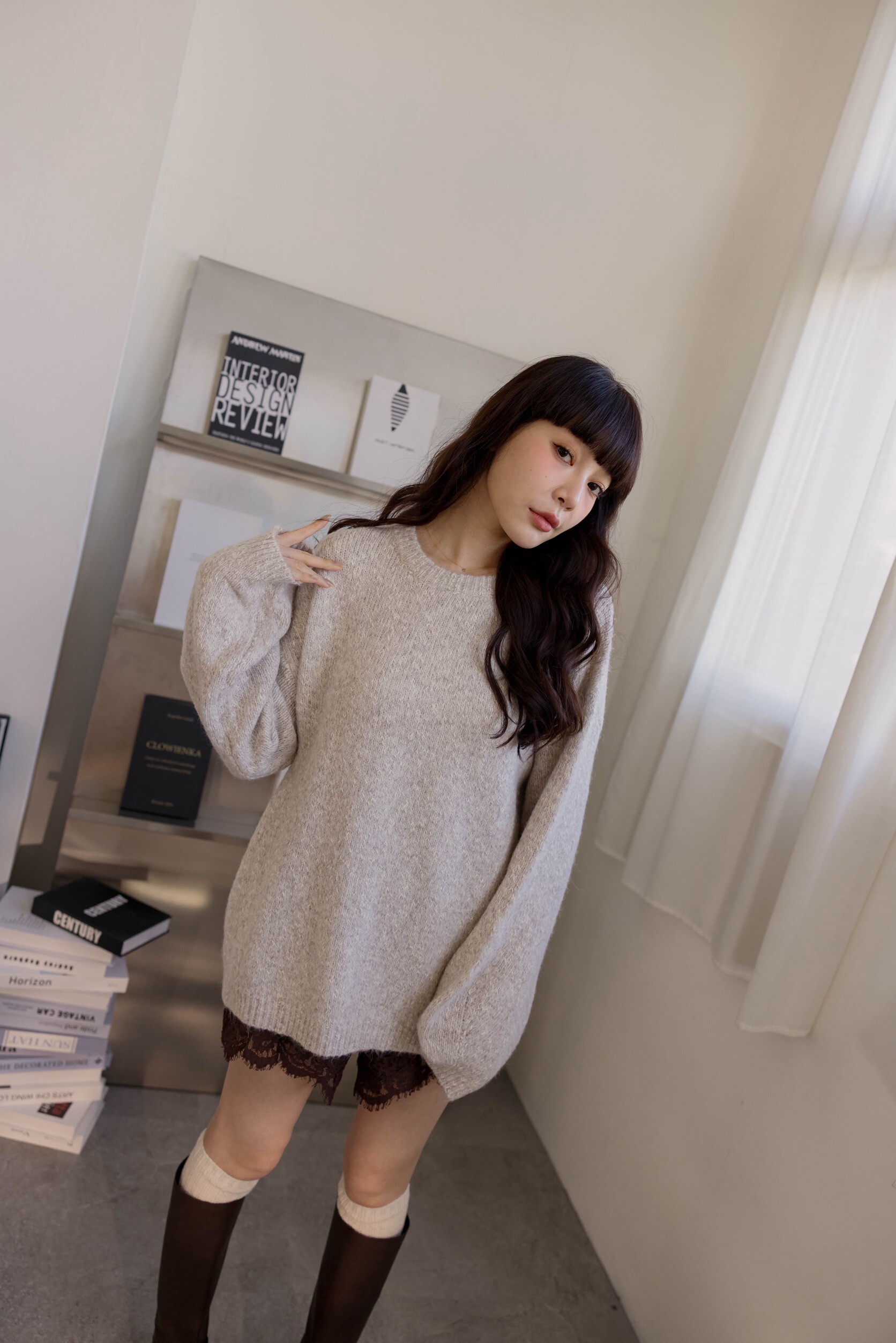 （現貨）#AG04 軟糯糯混色上衣(杏/咖/灰)