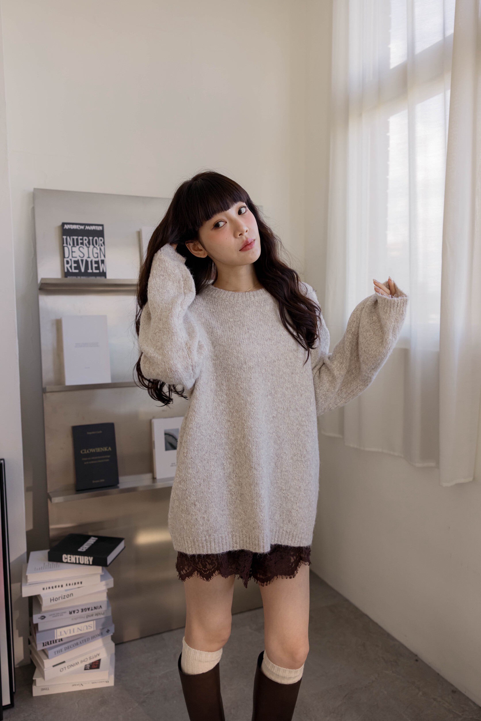 （現貨）#AG04 軟糯糯混色上衣(杏/咖/灰)