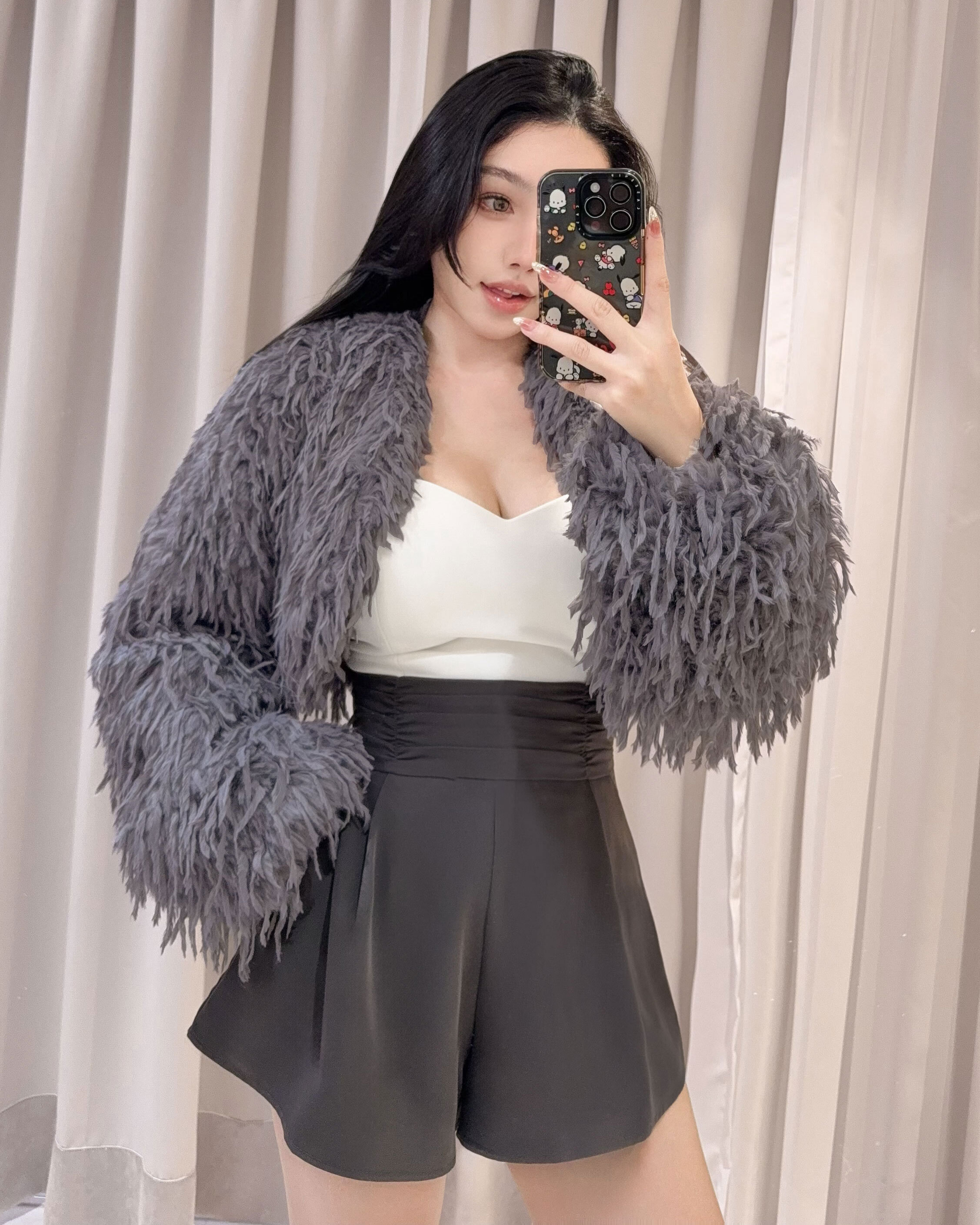 ⭒訂製-兔羽絨鋪棉短外套