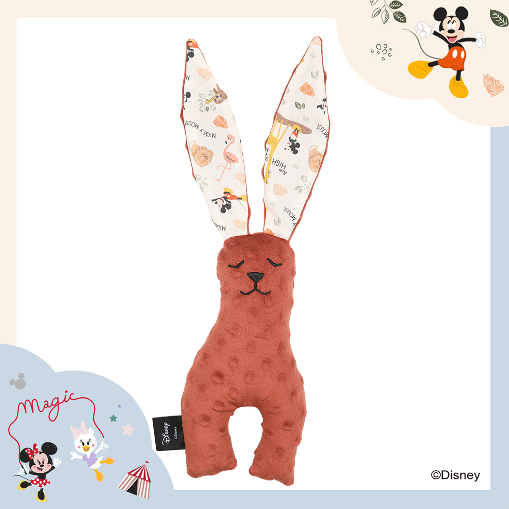 La Millou波蘭 豆豆安撫兔｜米奇系列_動物園篇(奶油米底)｜奶油紅絲絨