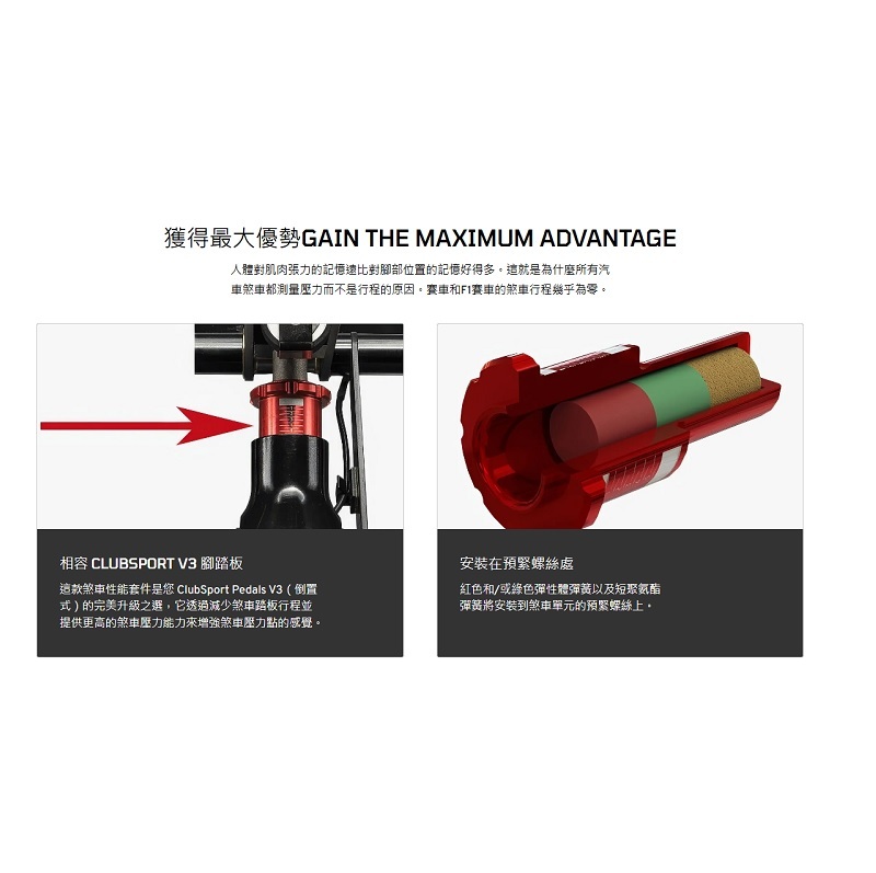 FANATEC 台灣公司貨 ClubSport Pedals V3 Brake Performance Kit 剎車增強包/CSP_V3_BPK