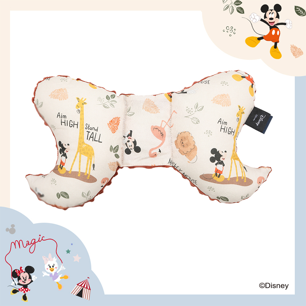 La Millou波蘭 天使枕｜米奇系列_動物園篇(奶油米底)｜奶油紅絲絨