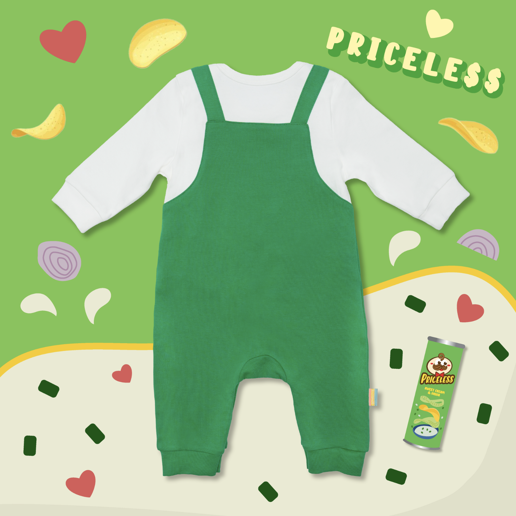 無價脆薯寶假兩件長袖連身衣