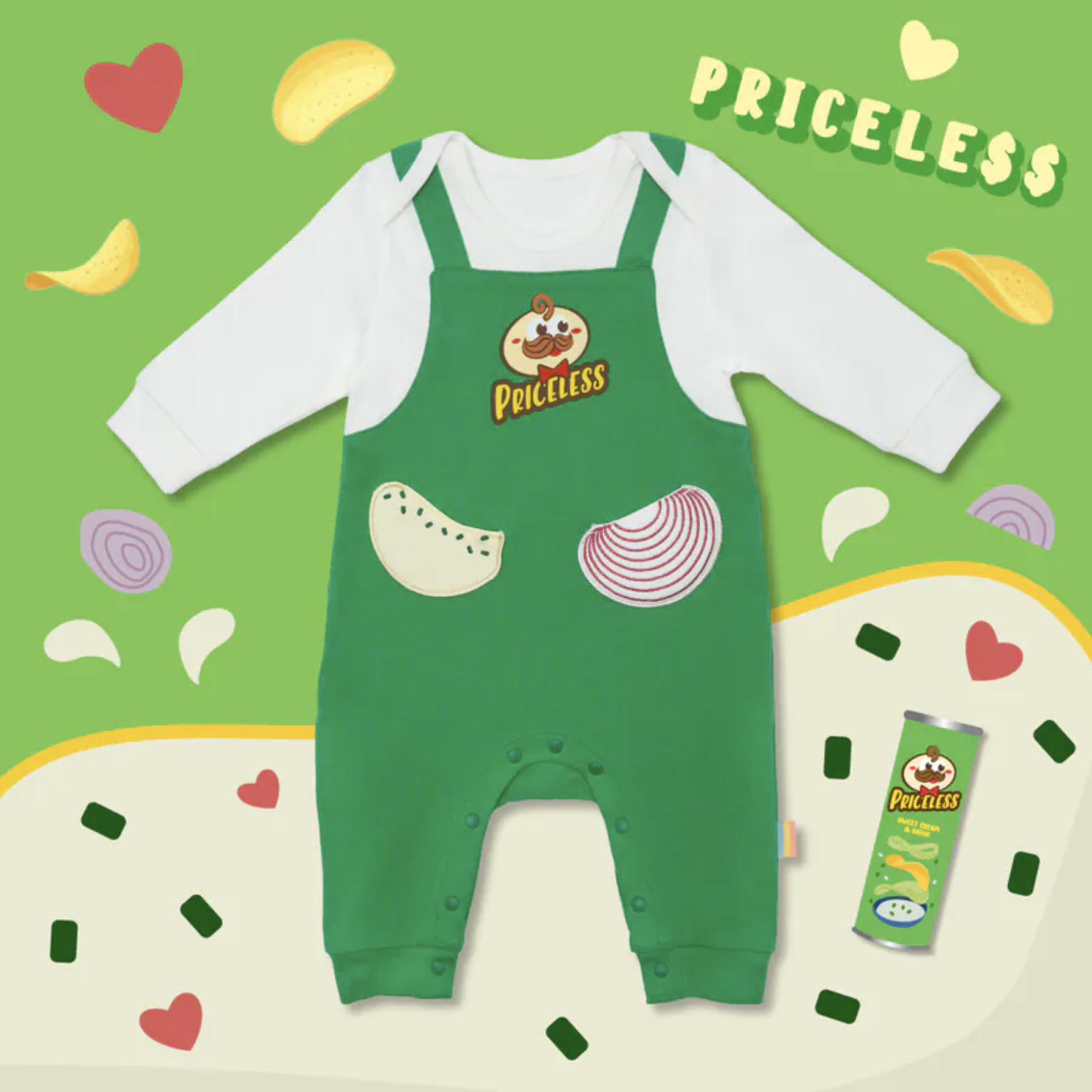 無價脆薯寶假兩件長袖連身衣