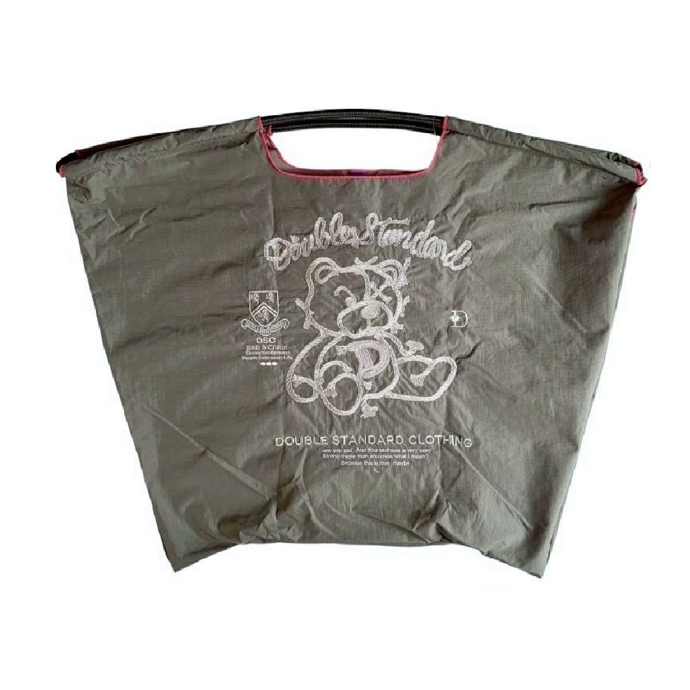 Ball＆Chain 刺繡環保購物袋 L號 - 灰 (040000125361)