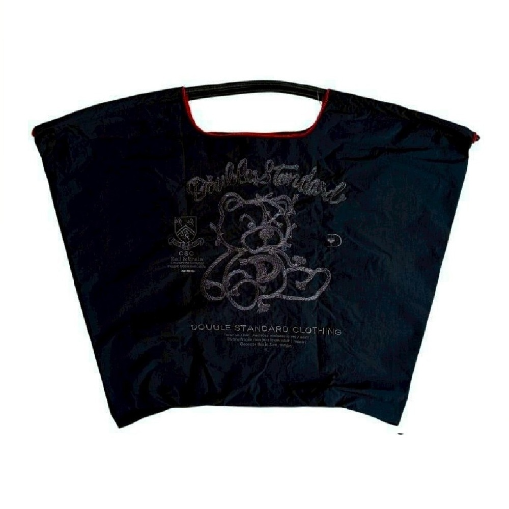 Ball＆Chain 刺繡環保購物袋 L號 - 黑 (040000125301)