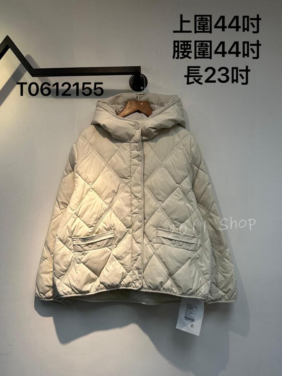 *不設優惠* 出口日本菱格羽絨棉外套  上圍44吋 腰圍44吋 長23吋  T0612155