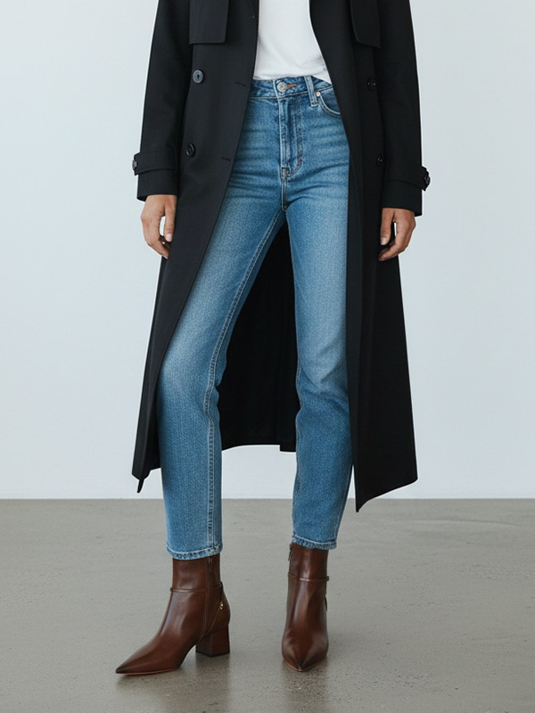 SANTONI 繫帶粗跟踝靴