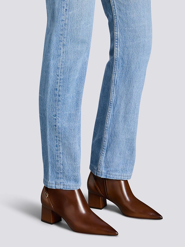 SANTONI 繫帶粗跟踝靴