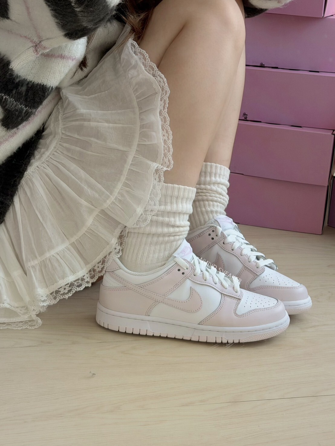 <今晚調漲🌸> NIKE DUNK LOW 奶霜櫻粉 大童