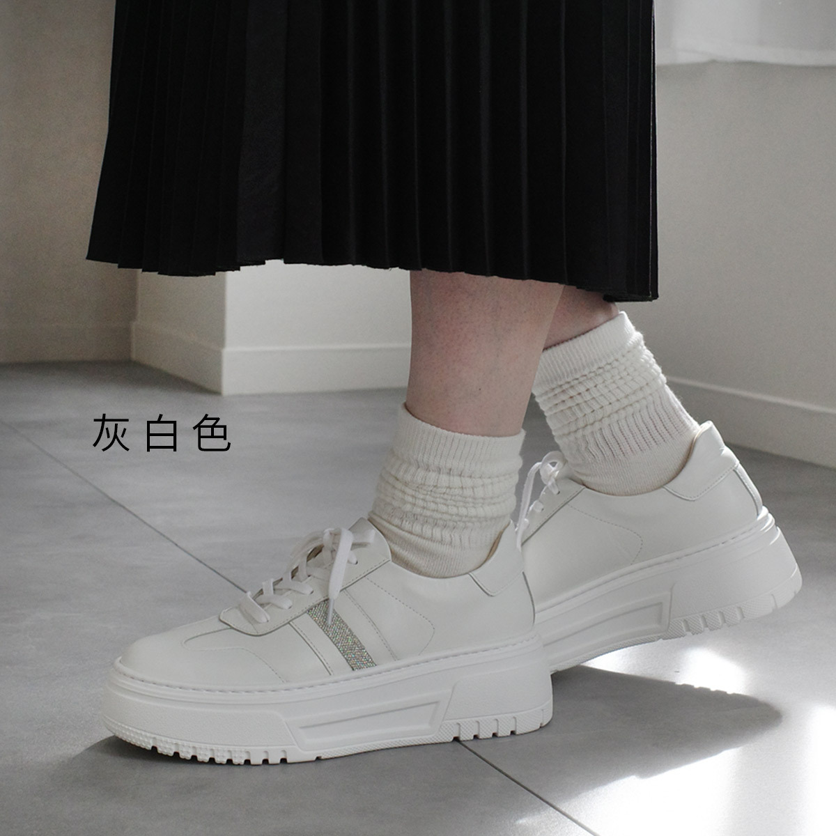 增高法寶 日本製真皮厚底休閒鞋【PO5857】