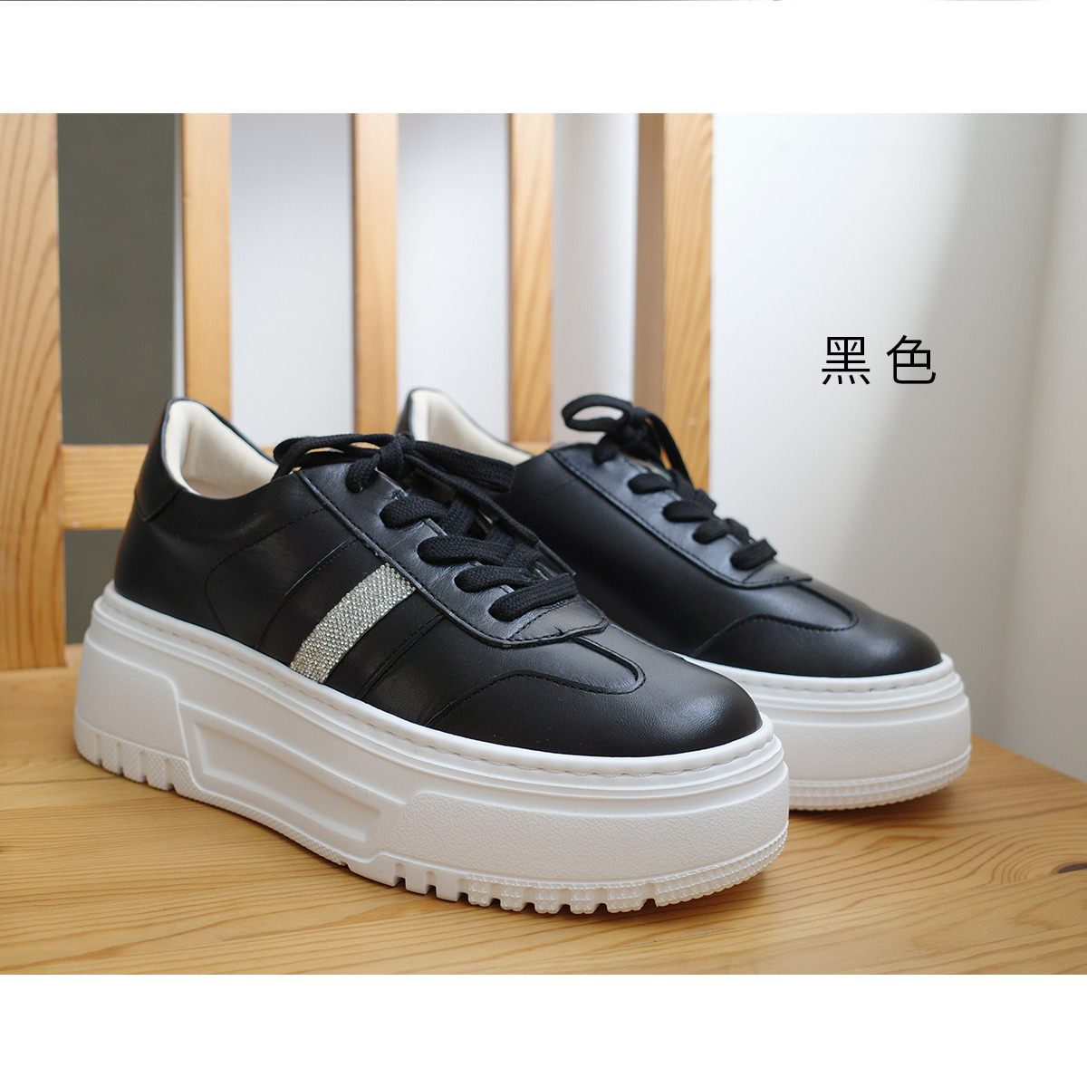 增高法寶 日本製真皮厚底休閒鞋【PO5857】