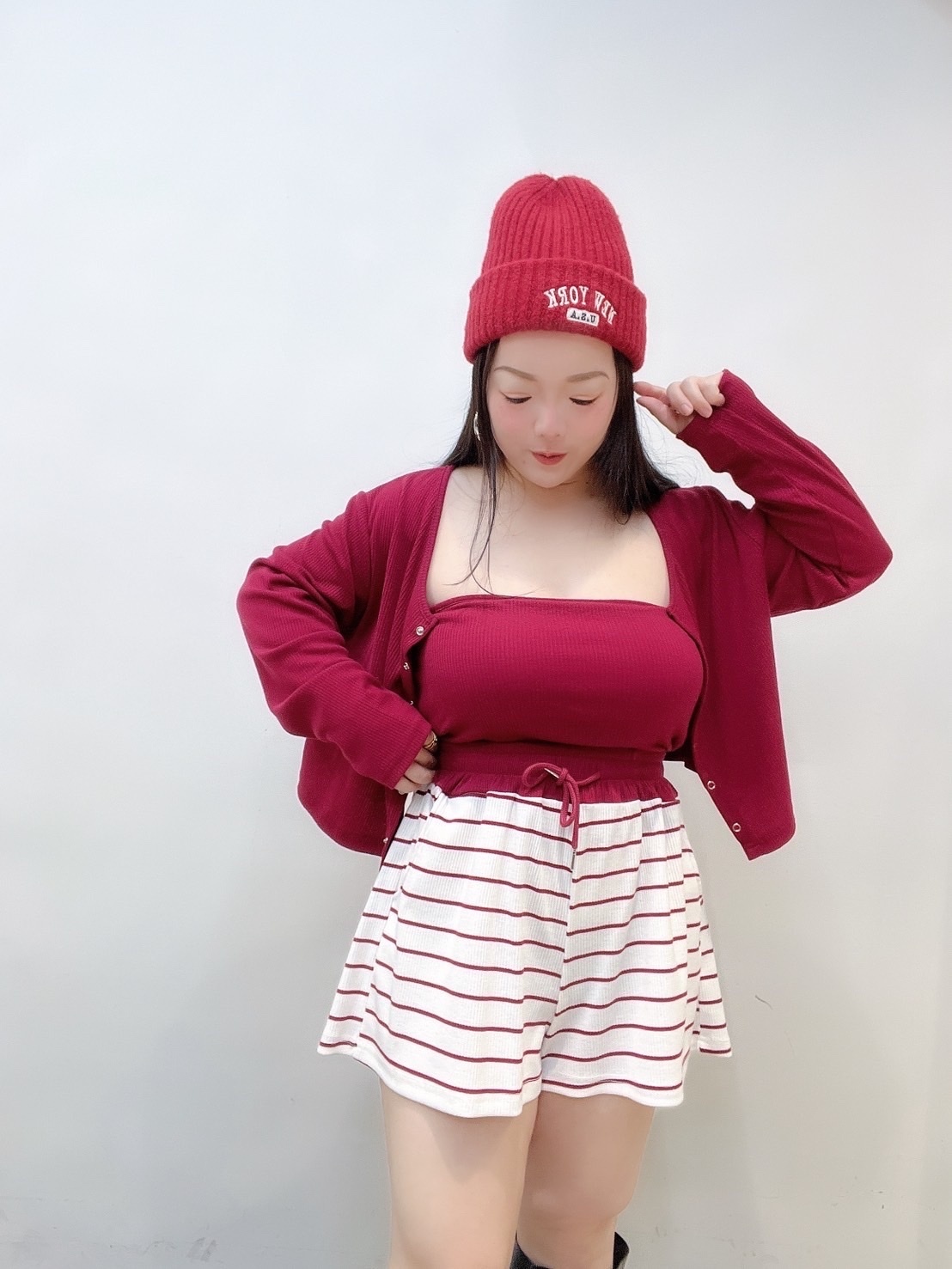 🇹🇼[S-2XL系列] 拼色條紋褲休閒三件set