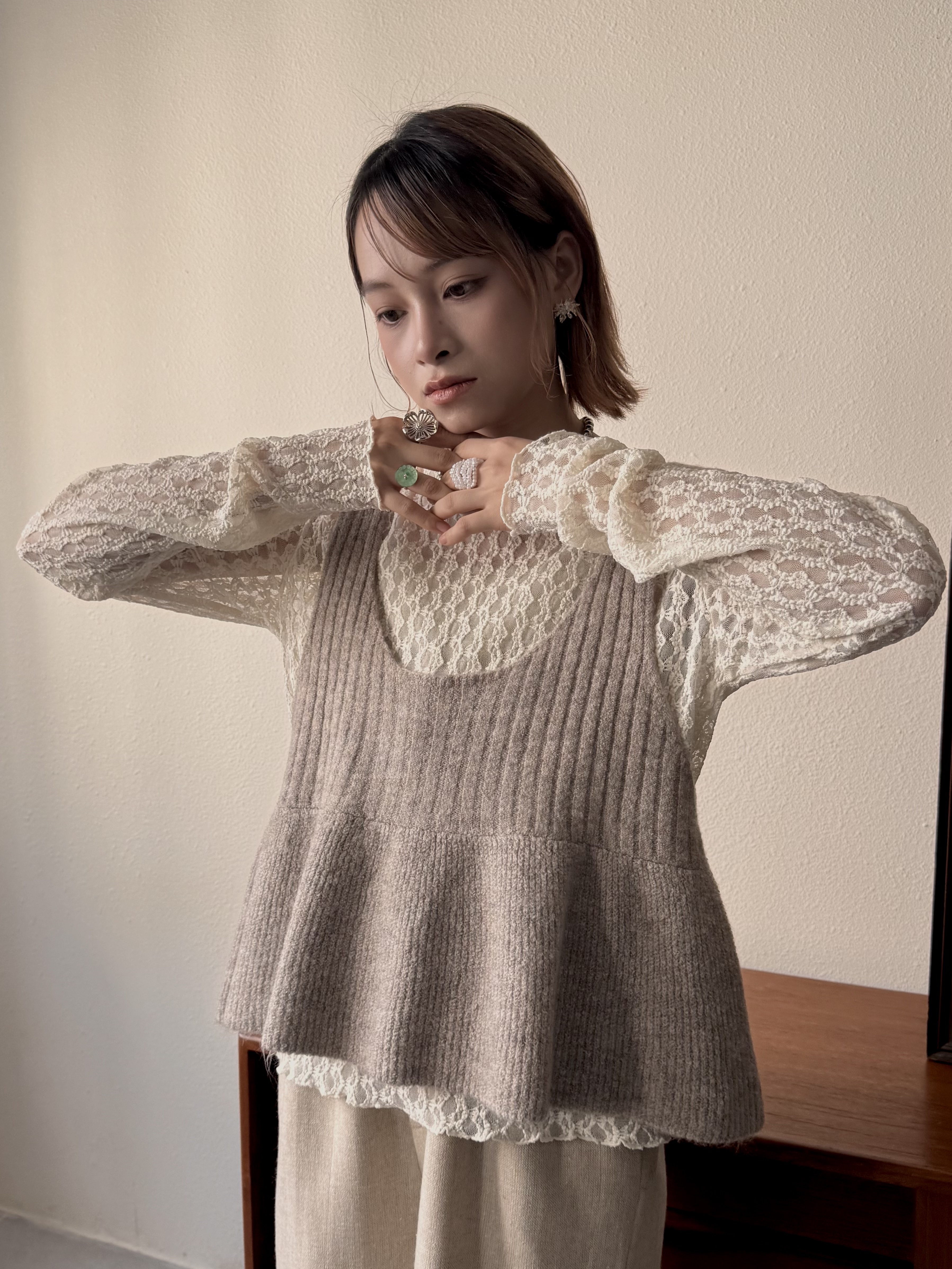 小可愛～遮肉娃娃針織吊帶背心 - TT54907