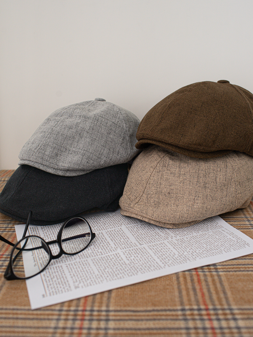 復古斜紋呢報童帽