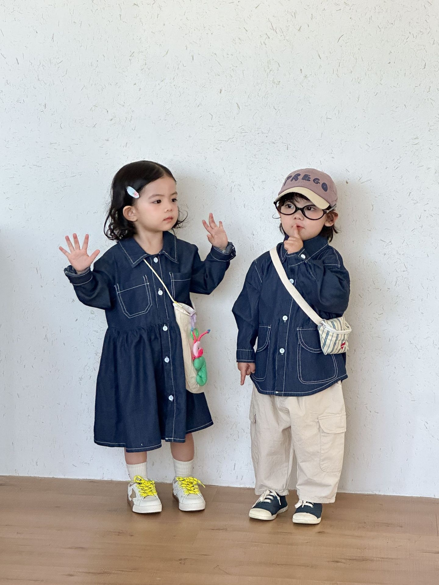 兄弟姐妹一起穿_縫線牛仔上衣/洋裝