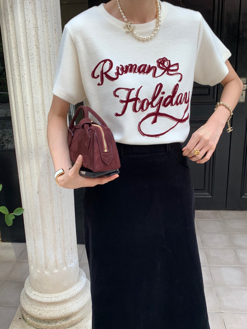 Olya Soft Text Tee [ 2 colors / Free ]