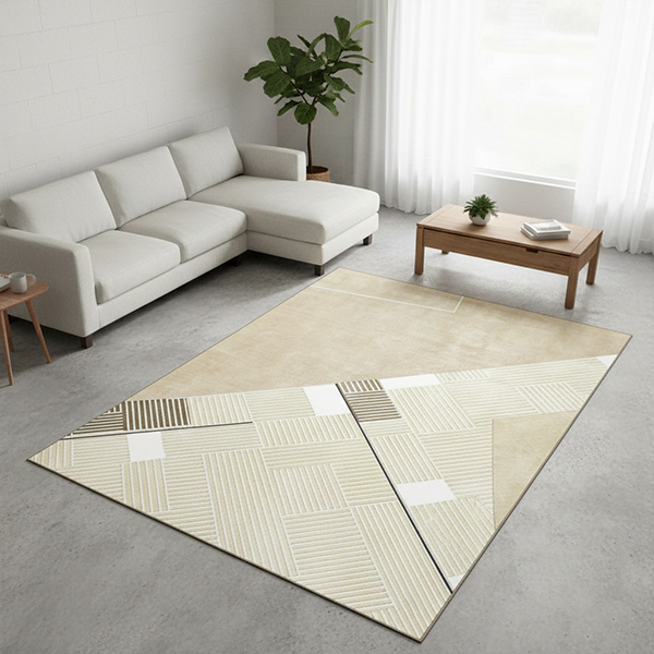 柔霧幾何仿羊絨地毯