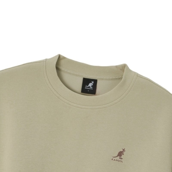 KANGOL 大學T 深灰 藍 卡其 繡花 造型袖 長袖 女 6452100610 6452100631 6452100682