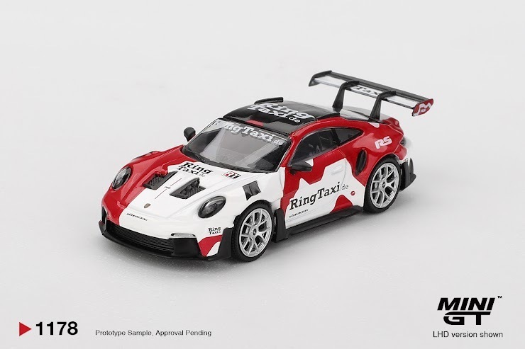PO-$89 * MINI GT * 1:64 1178 Porsche 911(992) GT3 RS Weissach RingTaxi.com LHD