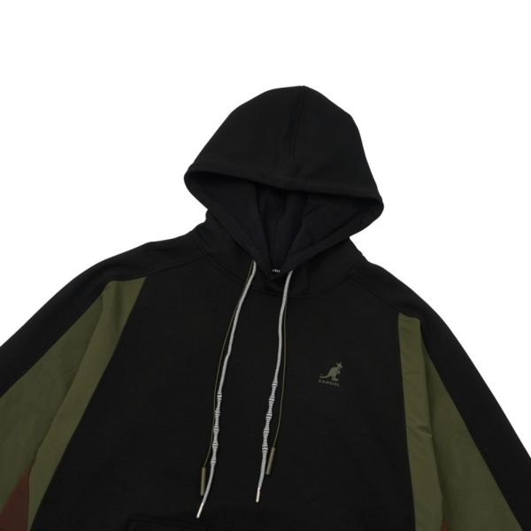 KANGOL 帽T 黑綠 拚色 學院 連帽T 中性 6455105020