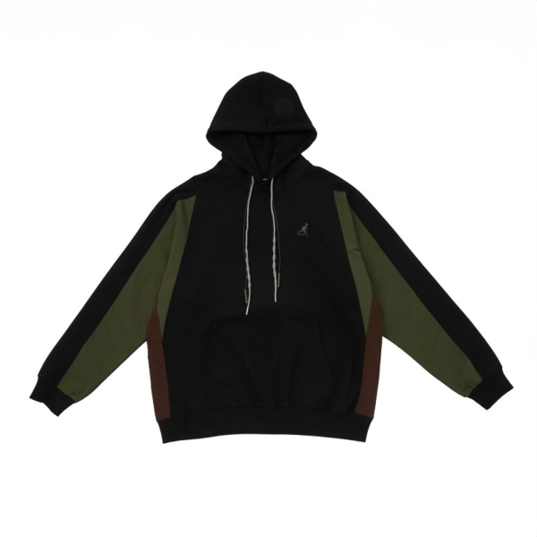 KANGOL 帽T 黑綠 拚色 學院 連帽T 中性 6455105020