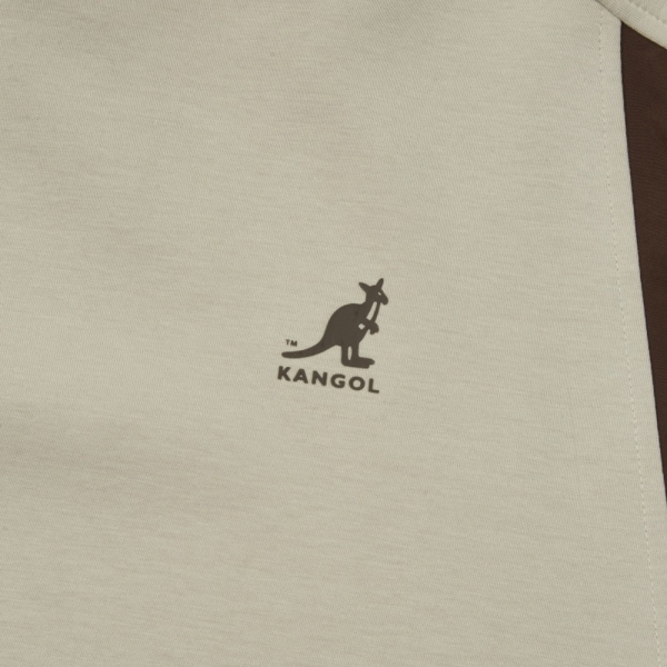 KANGOL 帽T 卡其 拚色 學院 連帽T 中性 6455105031