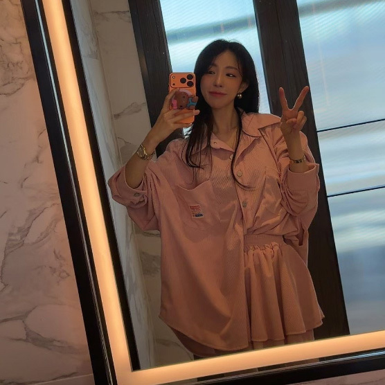 韓國 PALETTE太妍家 燈芯絨布標襯衫/短褲裙(共2色) 粉/咖