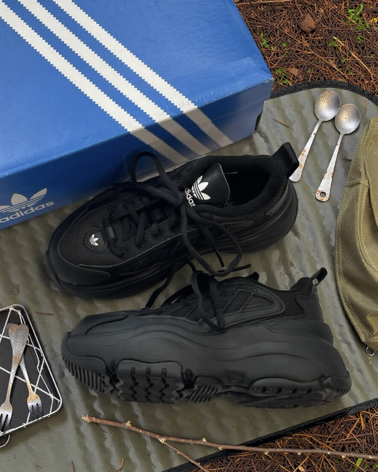 Adidas Originals Ozgaia 全黑 全白 厚底老爹鞋 增高 休閒鞋 女鞋