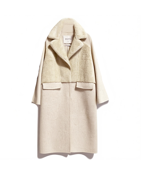 VALENTINI 皮草拼接長外套