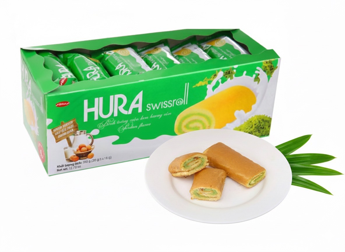 HuRa Pandan-Flavored Swiss Roll 180g