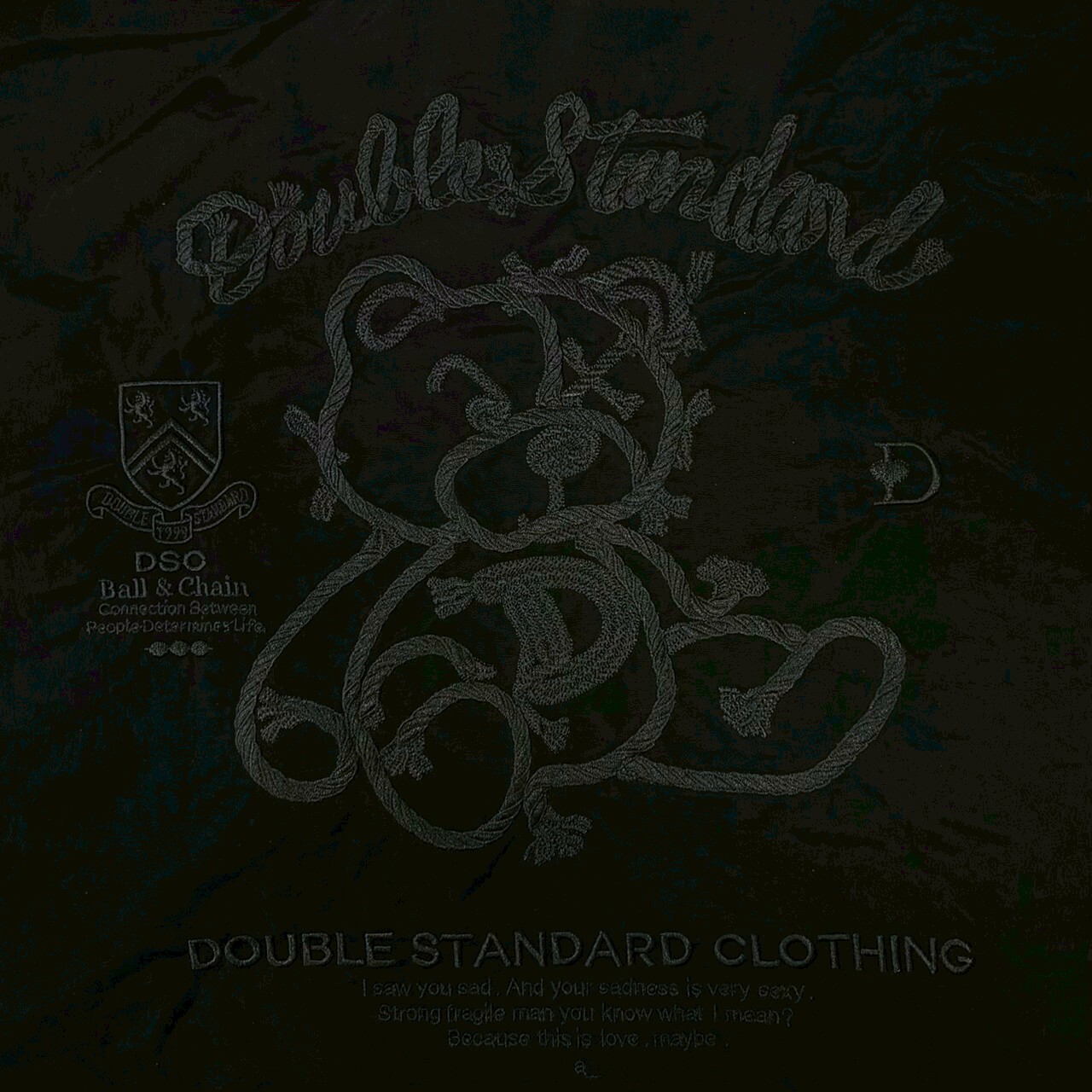 Ball＆Chain 刺繡環保購物袋 L號 - 黑 (040000125301)