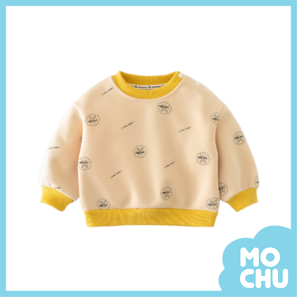 滿印小獅子加絨長袖上衣