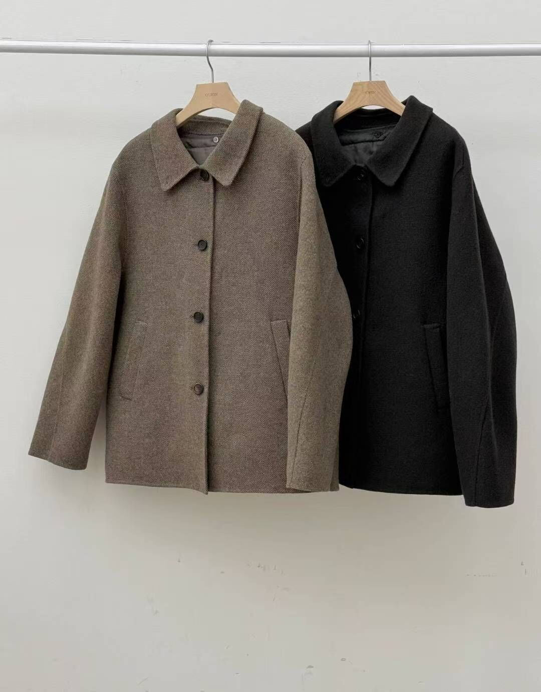 OU5313 小反領混羊毛外套