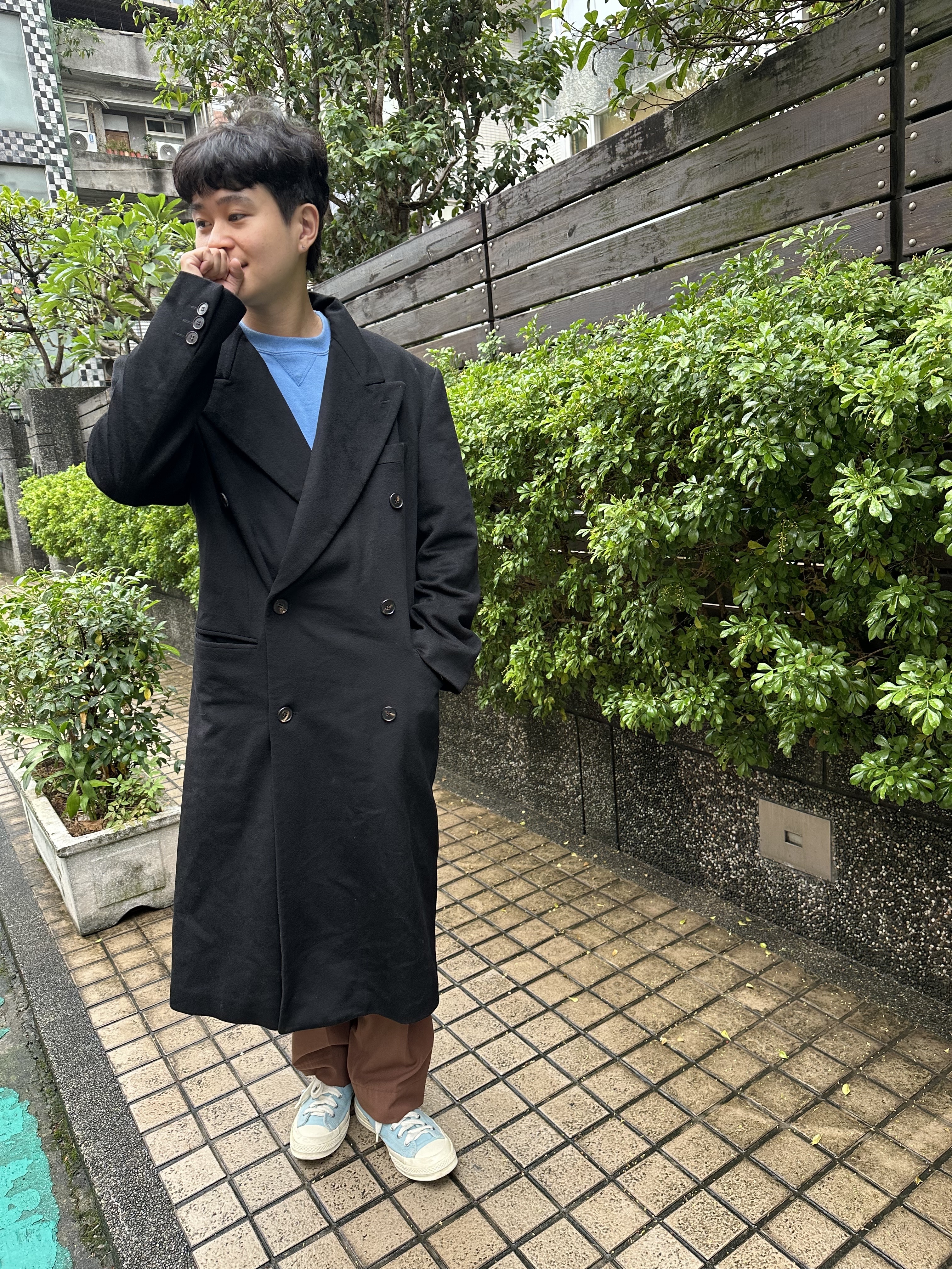 80~90’s L’UOMO DI CILO Wool x Cashmere Long Coat (MADE IN ITALY)