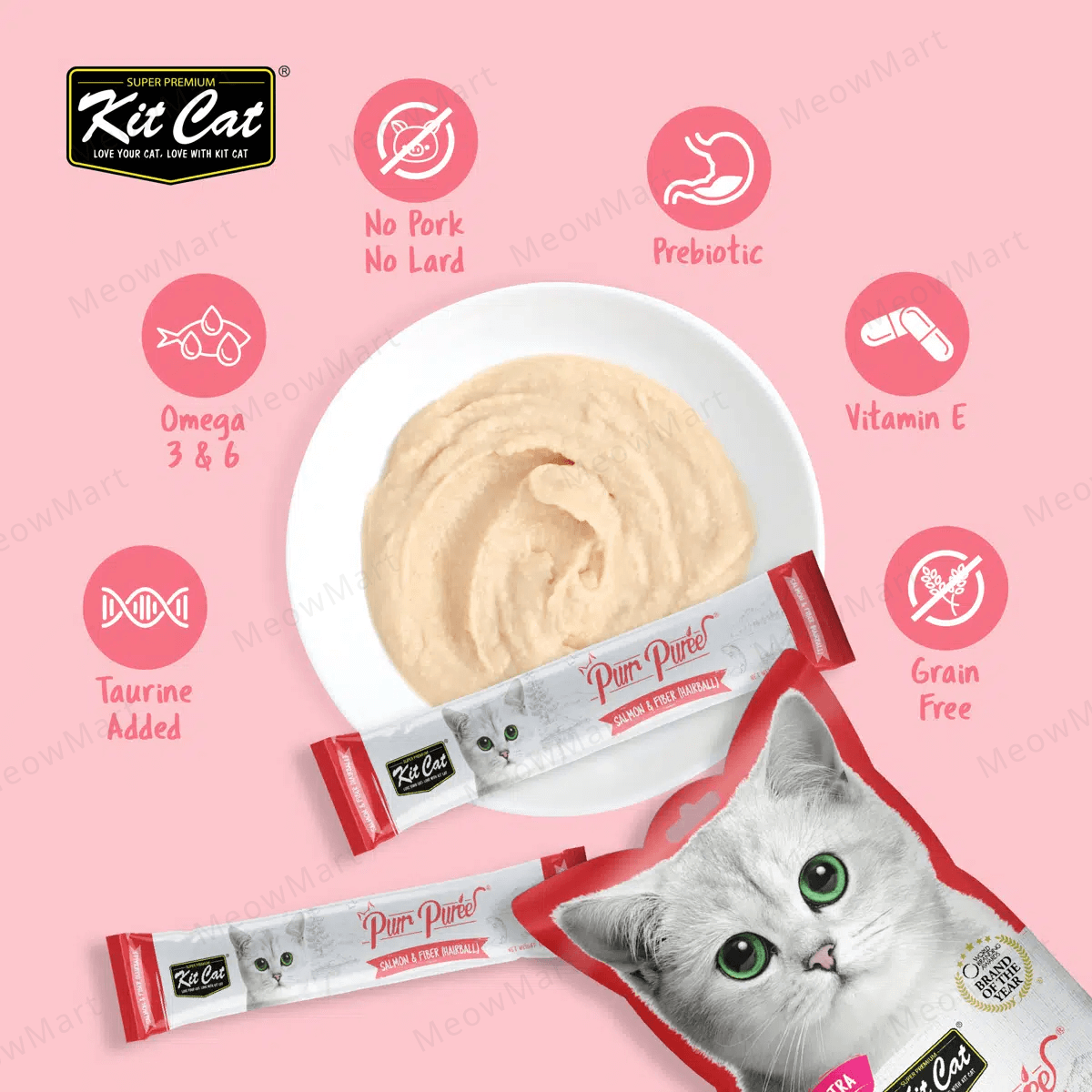 Kit Cat 養生肉醬 (三文魚+纖維) *去毛球* 15g x 5